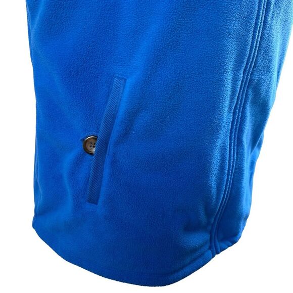 Lands End Turquoise Thick Lined Fleece Vest Large Zip Front - Picture 6 of 10